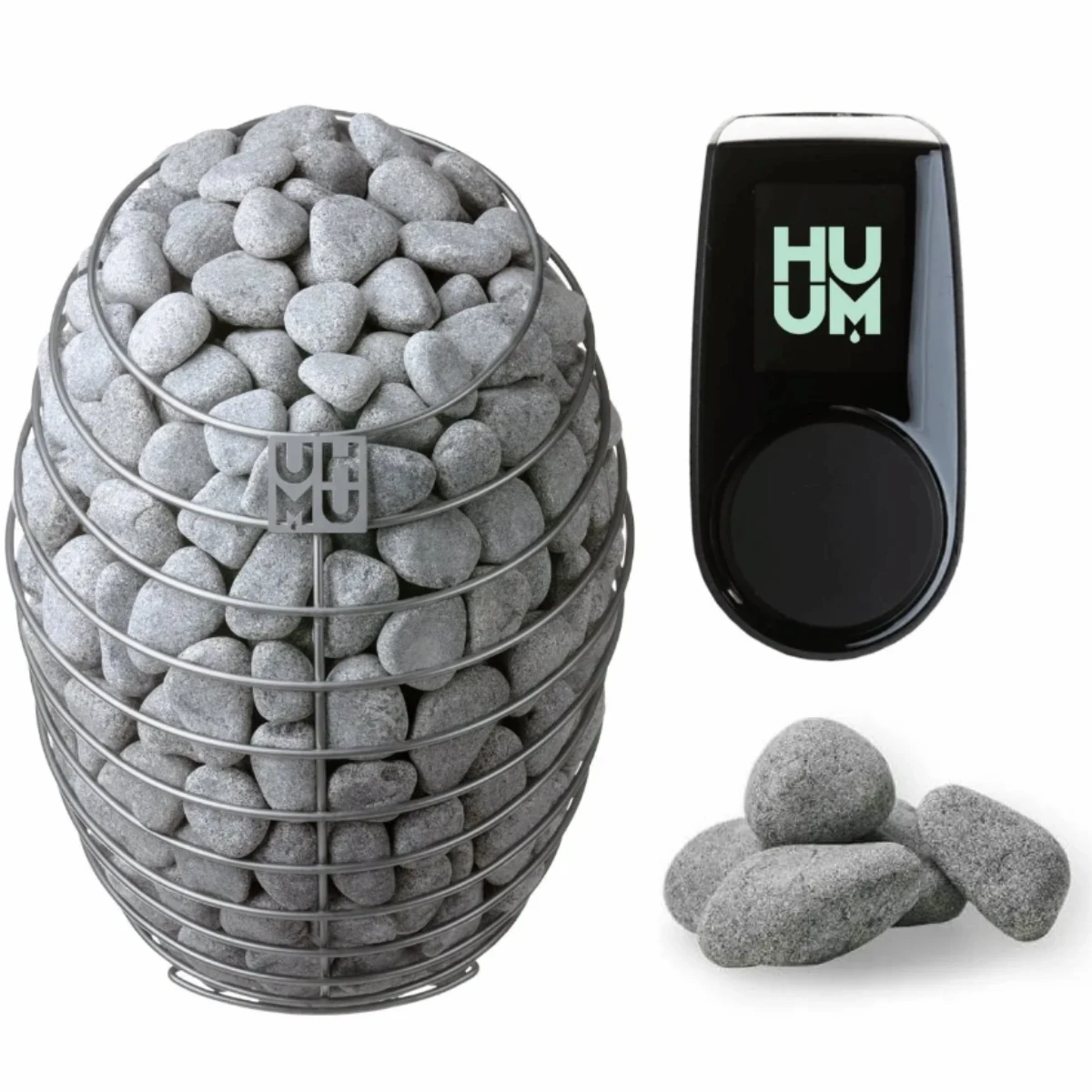 HUUM DROP 9kW electric sauna heater package with UKU control and sauna stones