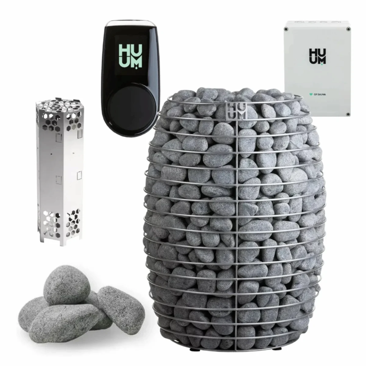 HUUM HIVE 18kW electric sauna heater package with UKU control, air tunnel and sauna stones