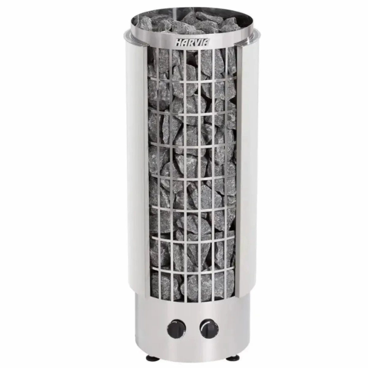 Harvia Cilindro electric sauna heater with built-in controls and sauna stones