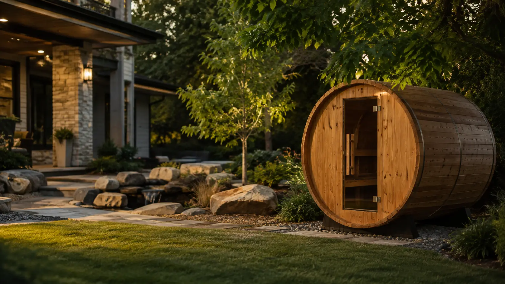 Almost Heaven traditional outdoor barrel sauna