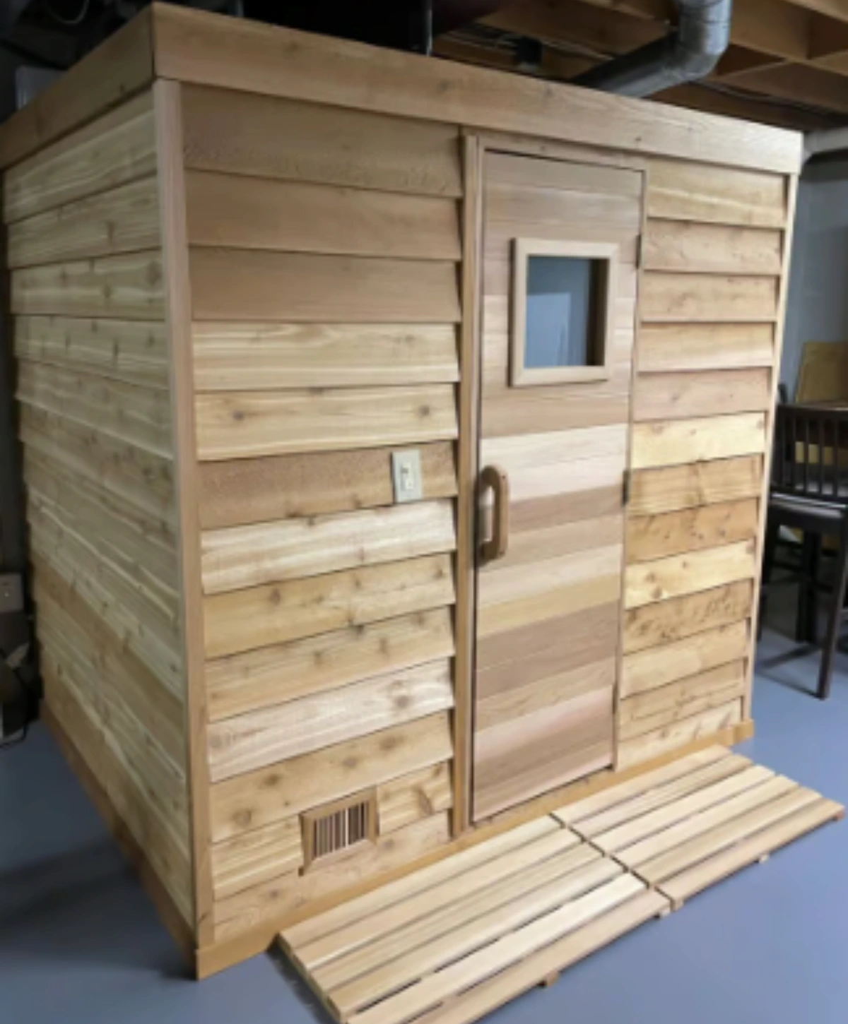 Cedarbrook indoor modular cedar sauna kit