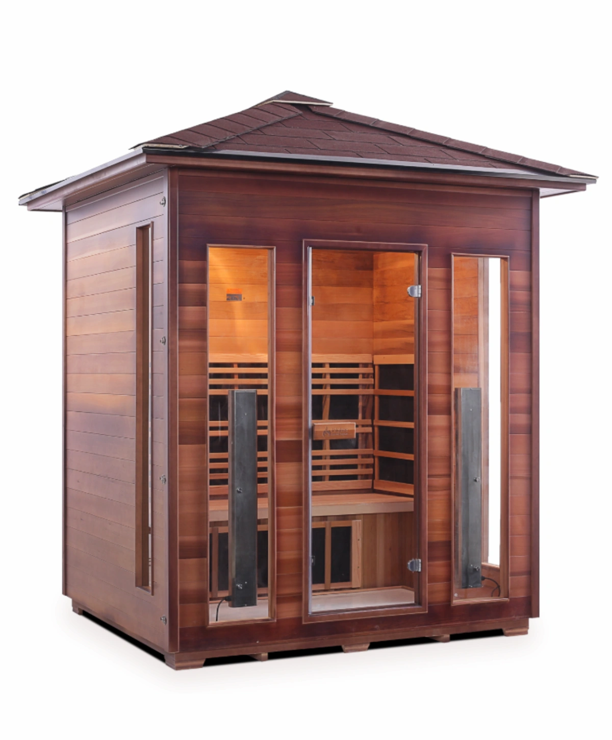 Enlighten Rustic 4-person Canadian cedar outdoor infrared sauna