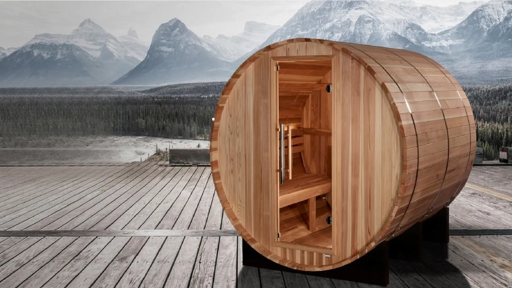 Golden Designs cedar barrel sauna
