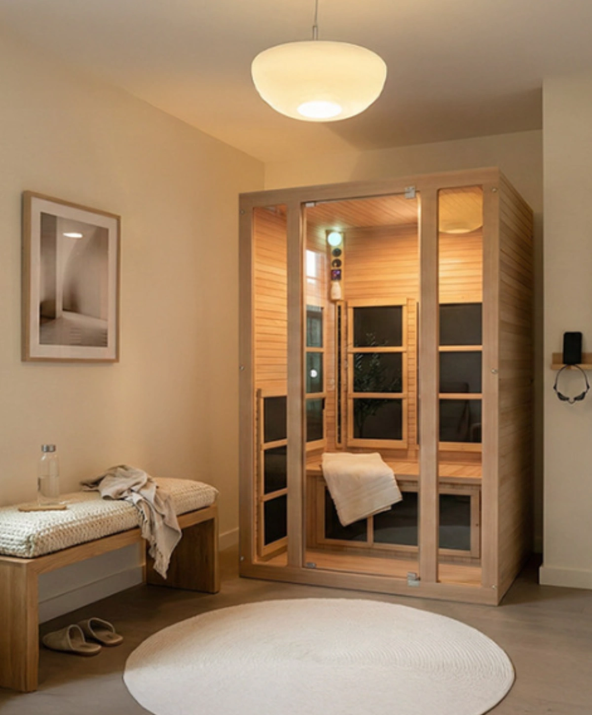 JNH Lifestyles Tosi 2-Person Full Spectrum Infrared Sauna in cedar