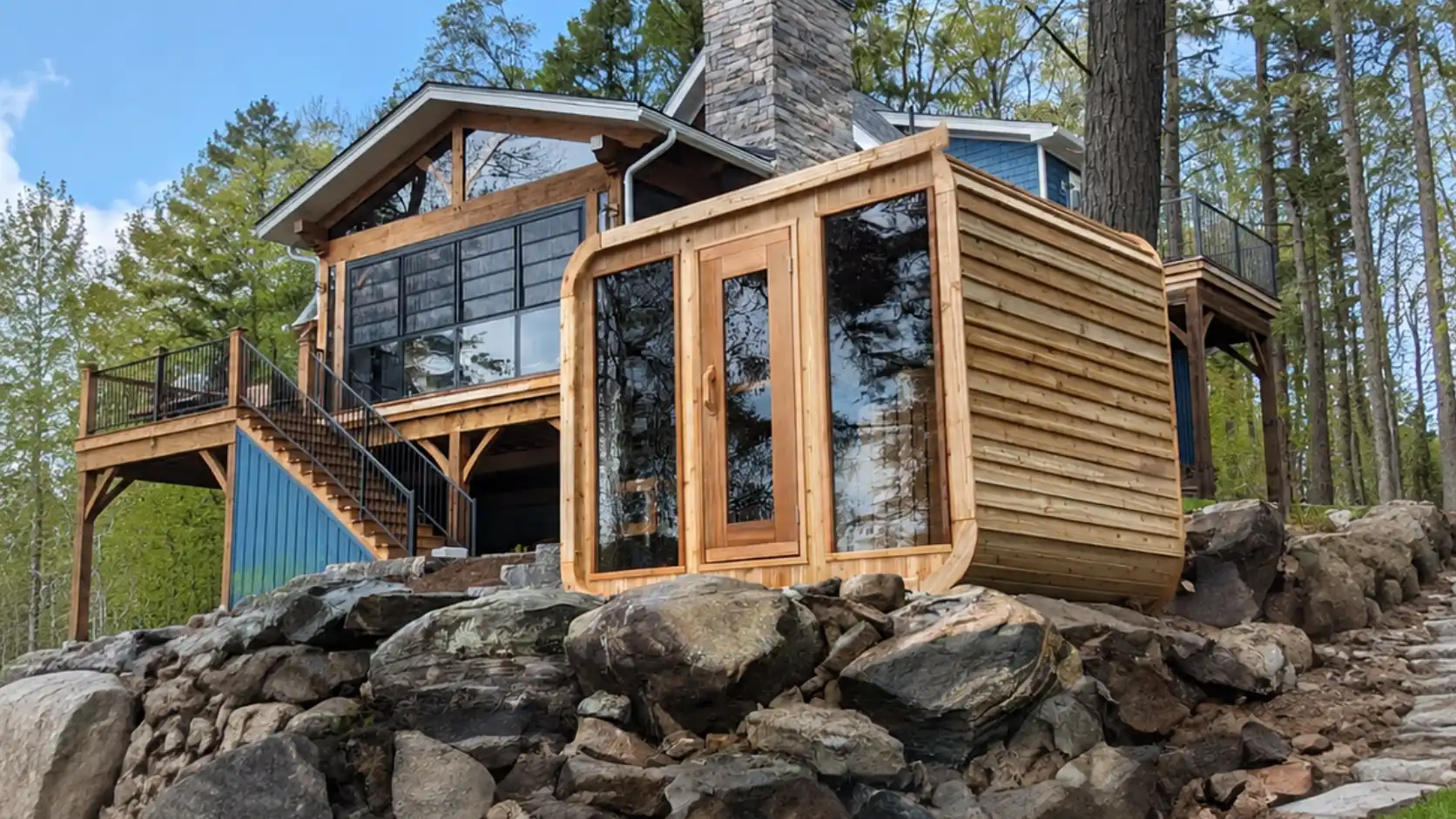 LeisureCraft outdoor cedar sauna
