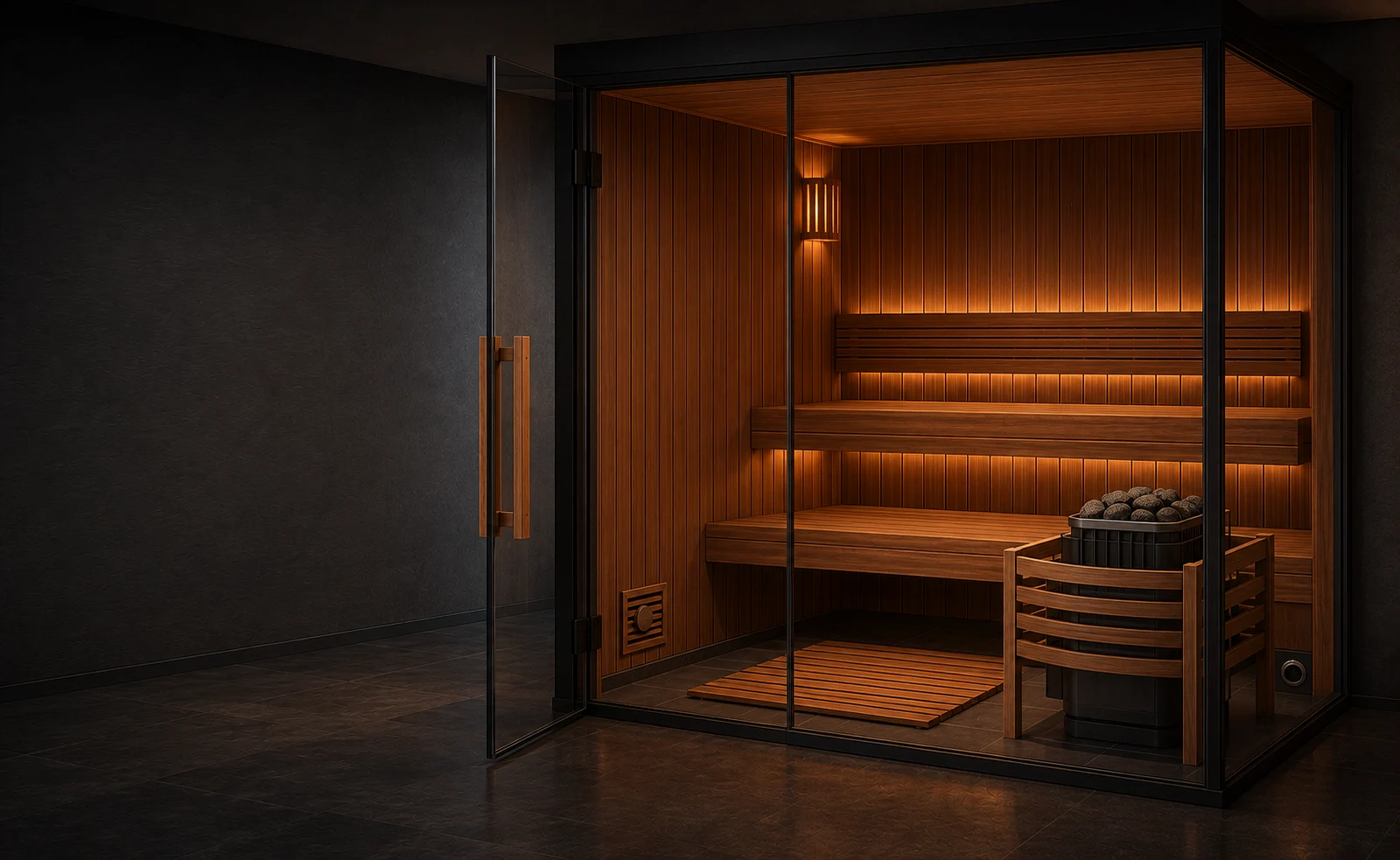 Modern Finnish home sauna