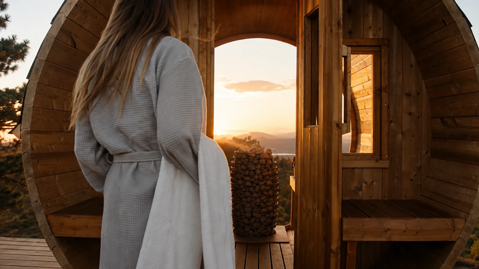 Northern Saunas outdoor barrel sauna