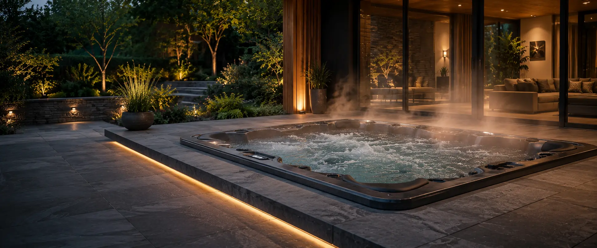 Premium hot tub in a luxury home wellness setting