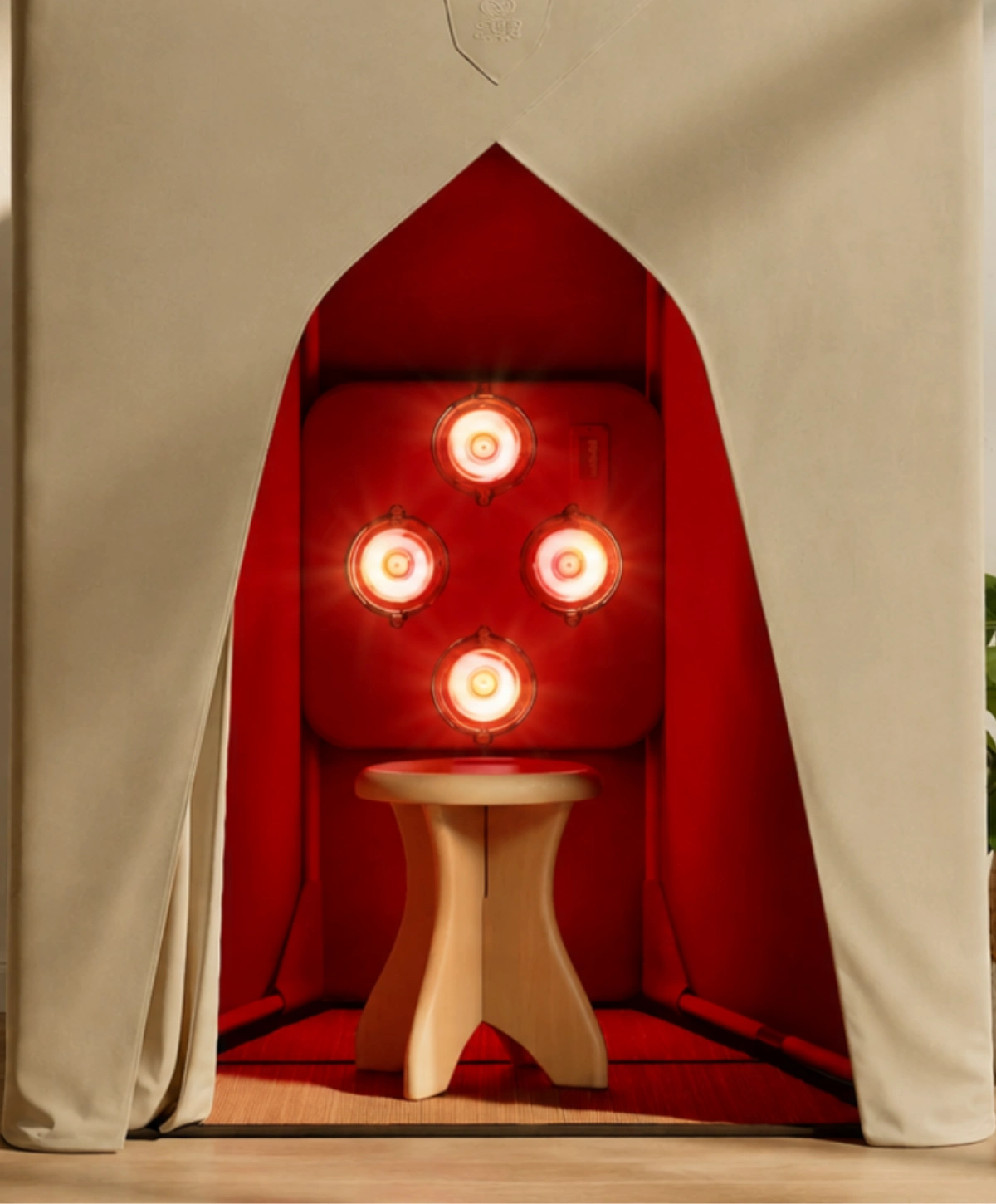 SaunaSpace FireLight near-infrared sauna interior