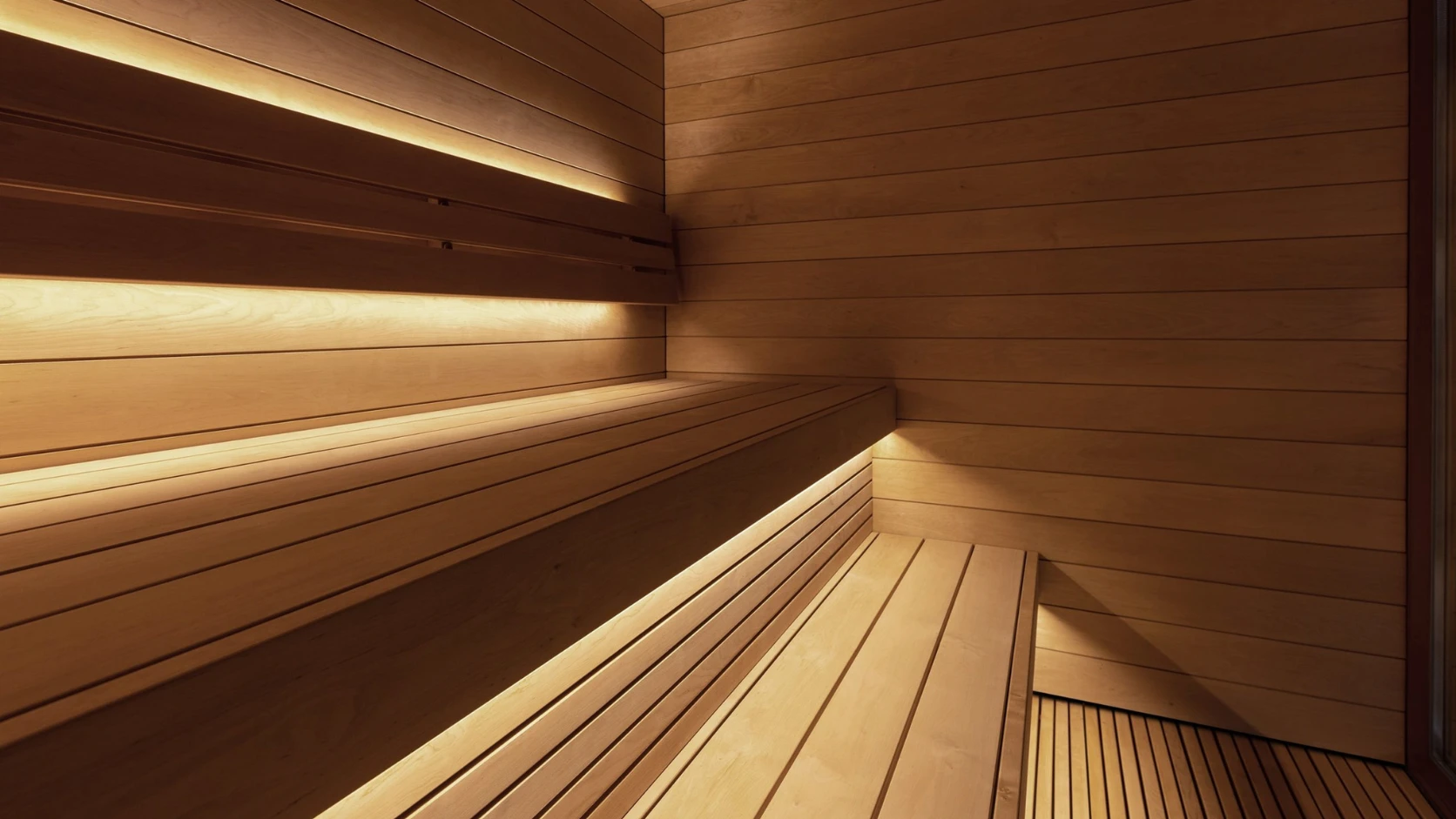 SaunaLife outdoor sauna interior