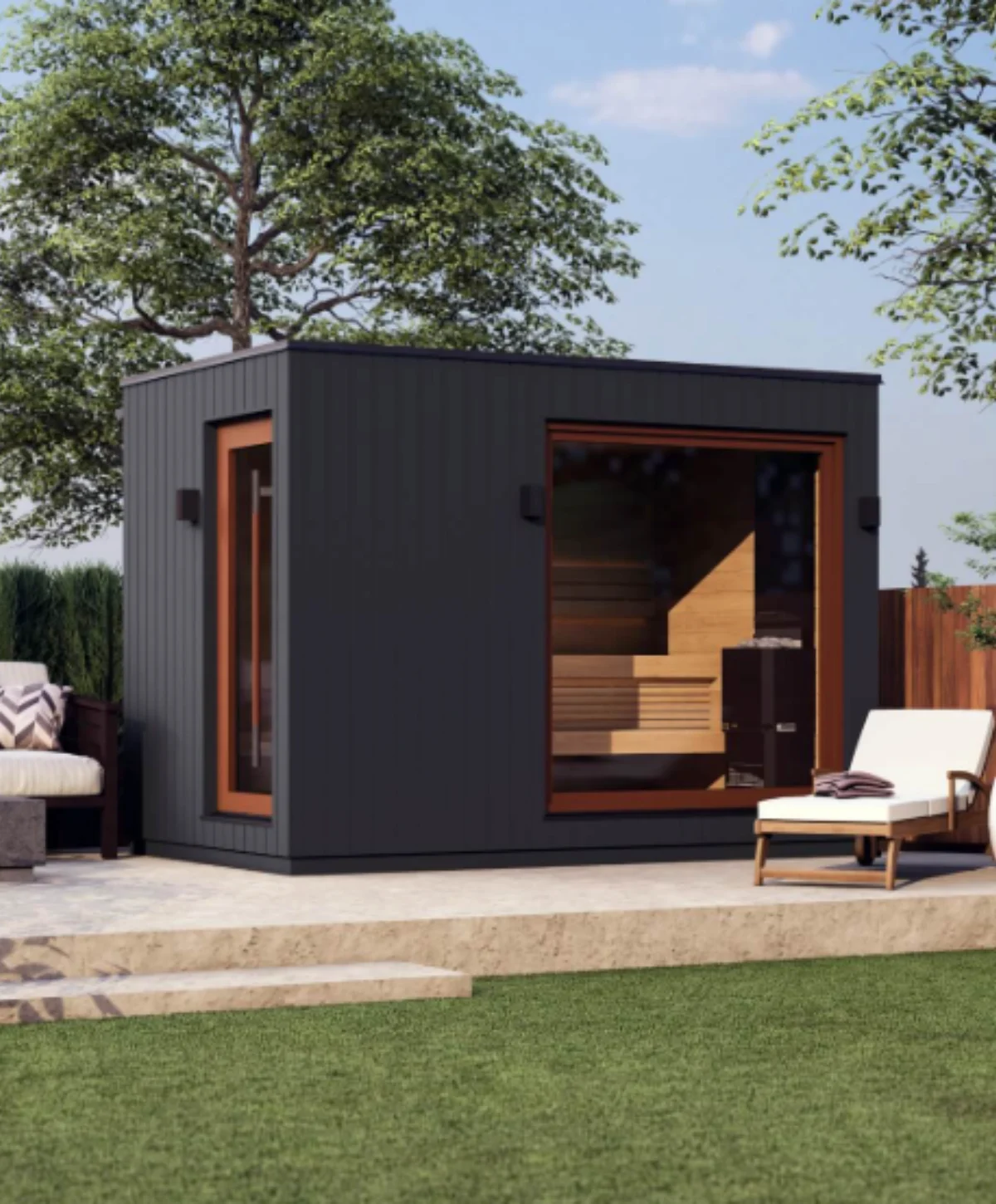 Saunum AirCube Double ready-made outdoor sauna