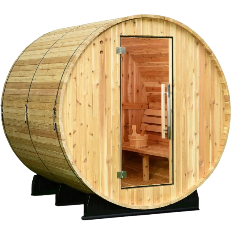 Almost Heaven Seneca outdoor rustic red cedar barrel sauna