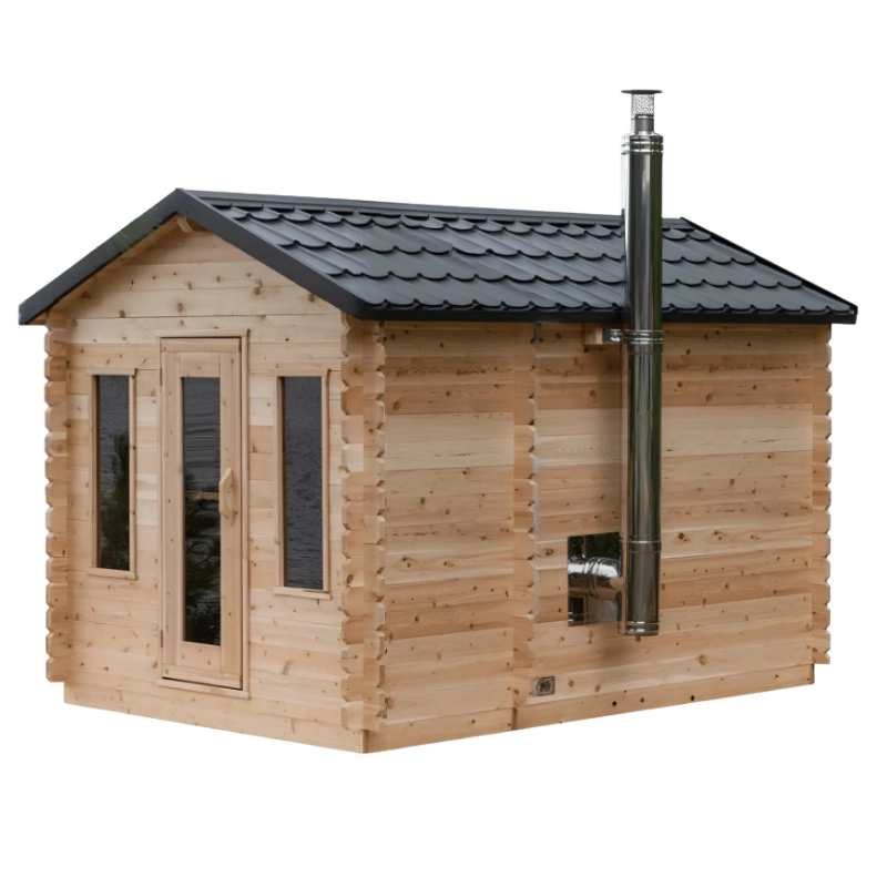 Dundalk Leisurecraft Georgian outdoor sauna cabin with changing room