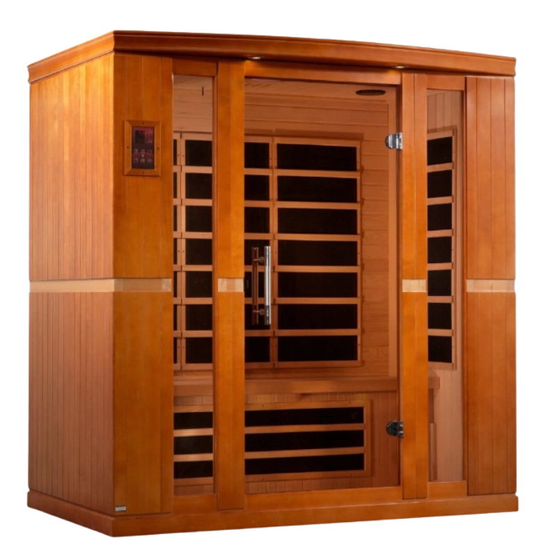 Dynamic Bergamo four-person indoor far-infrared sauna with glass door