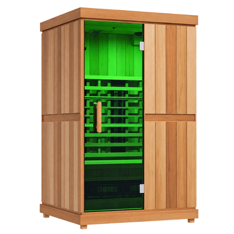 Finnmark Designs FD-2 full-spectrum infrared sauna with glass door
