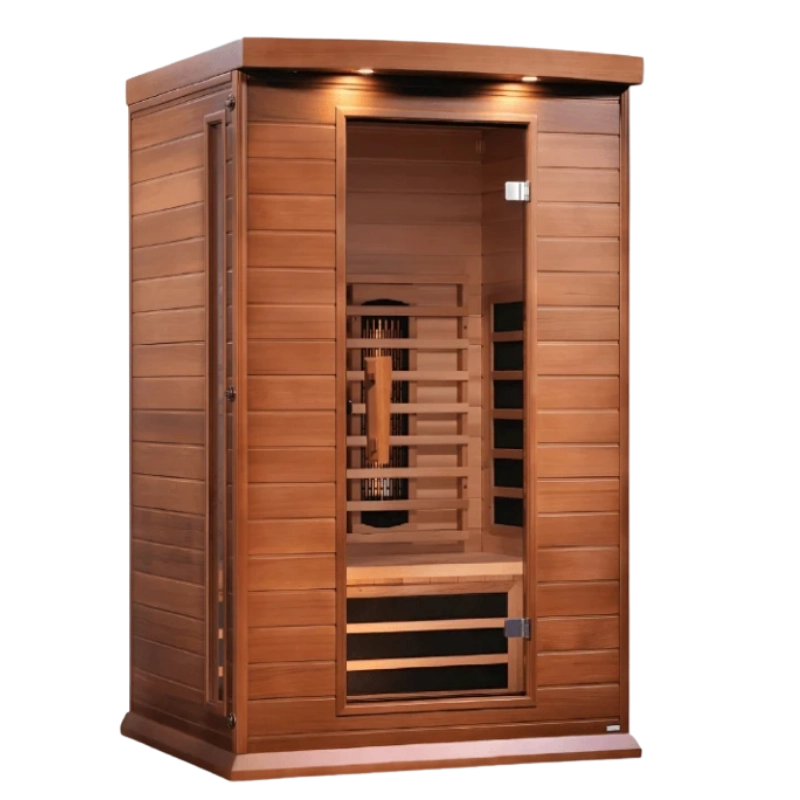 Maxxus two-person full-spectrum infrared sauna in Canadian red cedar