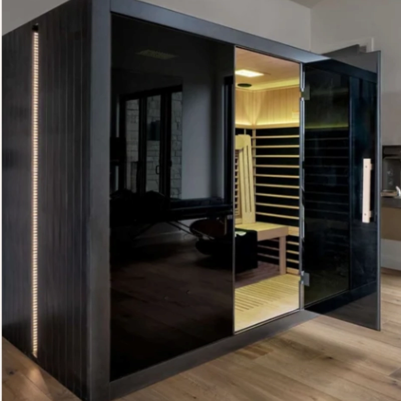 Sun Home Eclipse four-person full-spectrum infrared sauna with red light