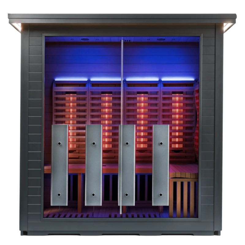 Sun Home Luminar 5 outdoor infrared sauna with glass front