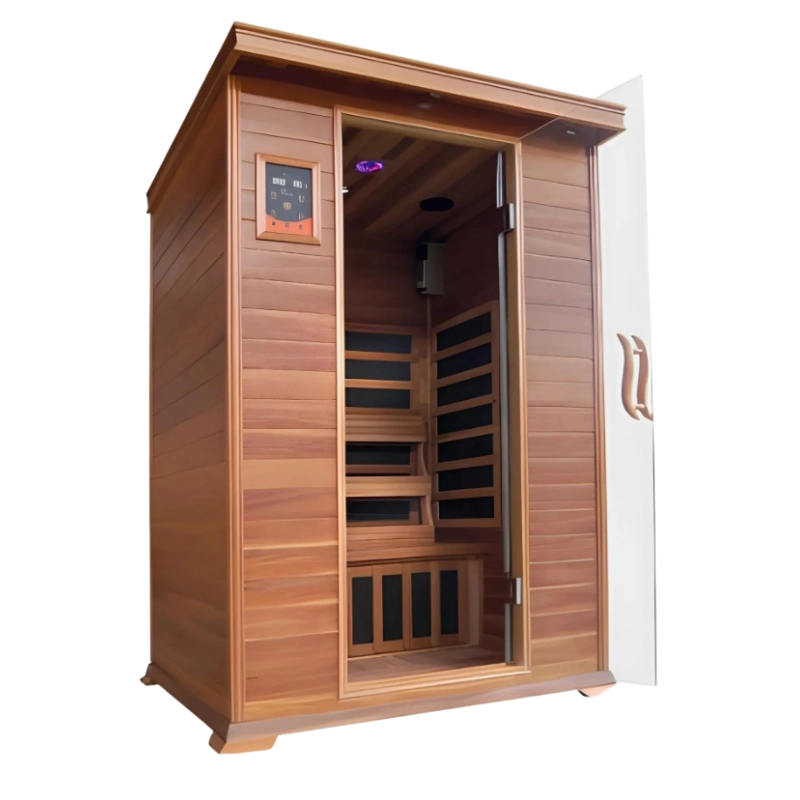 SunRay Sierra 200K two-person indoor infrared sauna with glass door